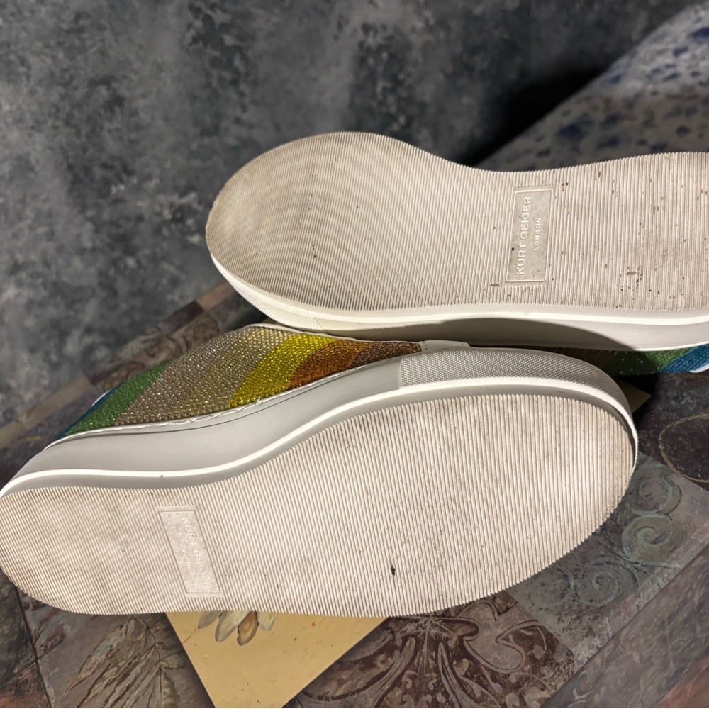 Kurt Geiger London Laney White Crystal Sneakers - Picture 4 of 16